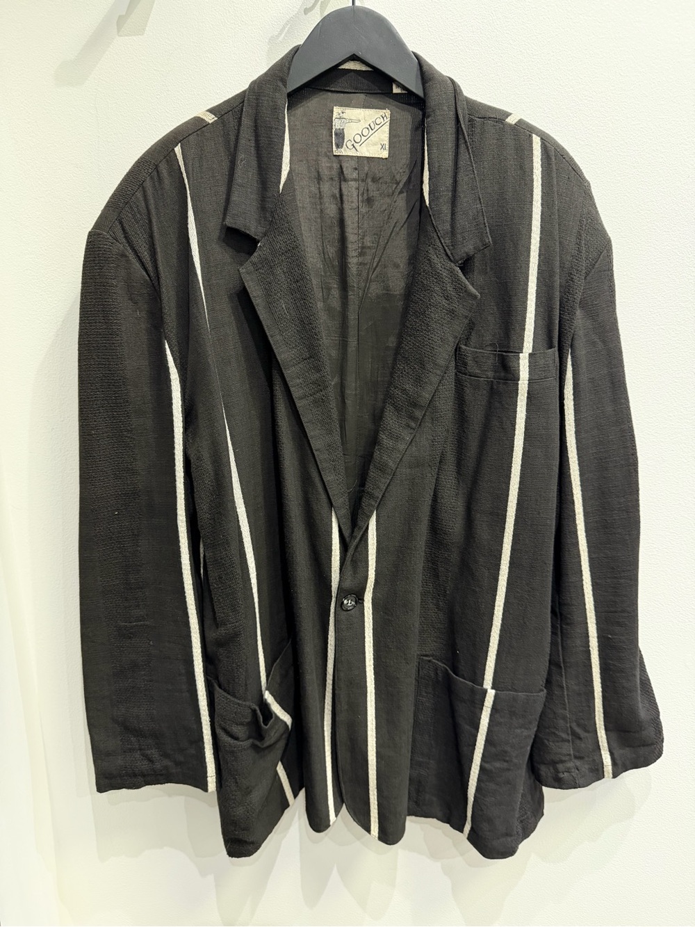 Vintage 90s Goouch Striped cotton Linen Blazer Jacket